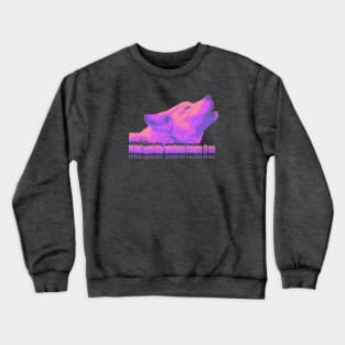 vibrant pink wolf howling Crewneck Sweatshirt